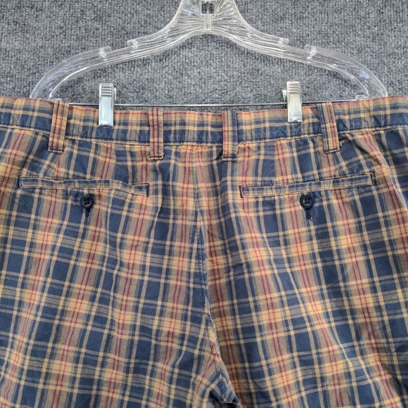 Eddie Bauer Men's Chino Shorts Multicolor Plaid Size 38 100% Cotton Slash Pocket - Picture 3 of 11